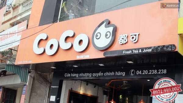 Bảng hiệu ốp Alu Chữ nổi mica trà sữa Coco