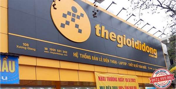 Bảng hiệu ốp Alu Chữ nổi mica thegioididong