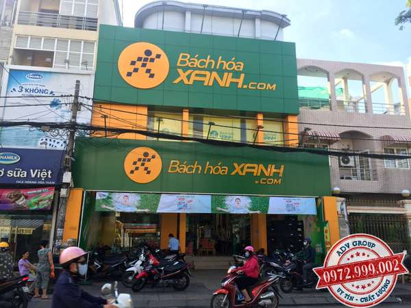 bảng hiệu alu chữ nỗi mica bách hóa xanh