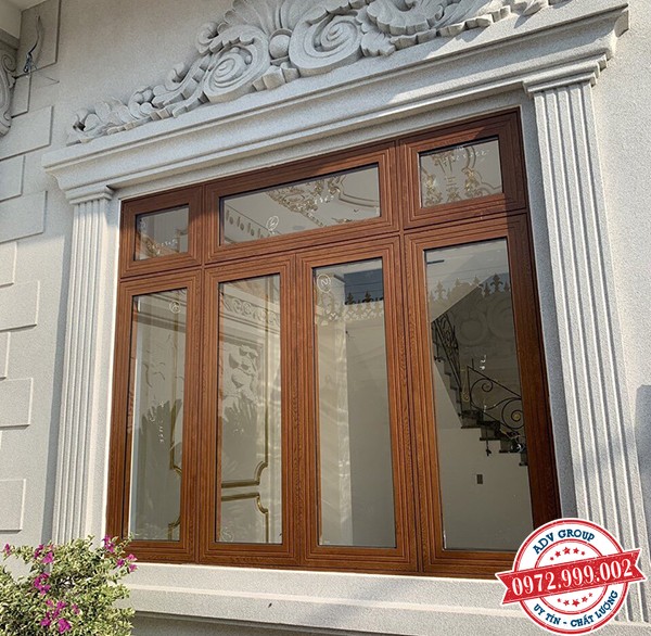 TOP 30++ Hình ảnh mẫu cửa nhôm Xingfa đẹp vừa thi công đẹp ấn tượng 32 cửa sổ mở hất nhôm xingfa vân gỗ biệt thự gò vấp