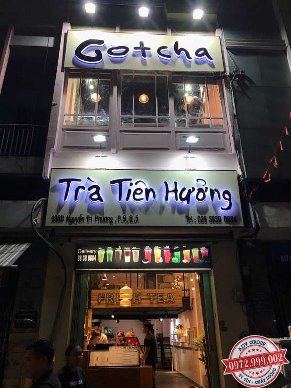 bảng hiệu chữ nổi trà sữa gotcha