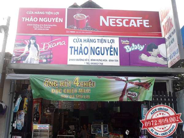 bảng hiệu bạt Hiflex cửa hàng tiện lợi