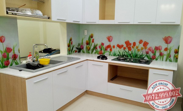 7 Mẫu kính ốp bếp In 3D hoa văn đẹp