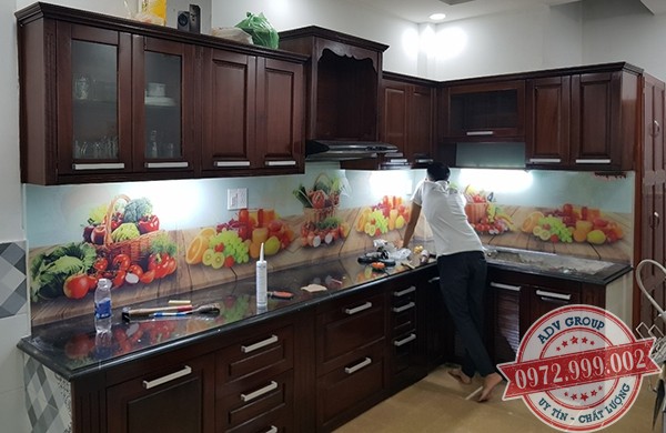 8 Mẫu kính ốp bếp In 3D hoa văn đẹp