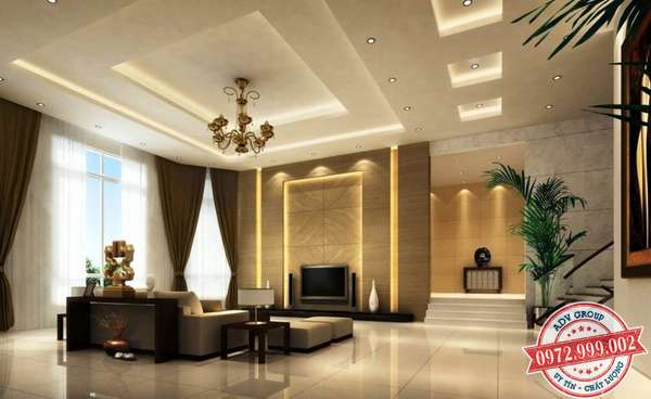 Báo giá thi công trần thạch cao đẹp - Giá rẻ Mới nhất 2020 8 Mẫu trần thạch cao phòng khách Giật 2 cấp cấp đẹp