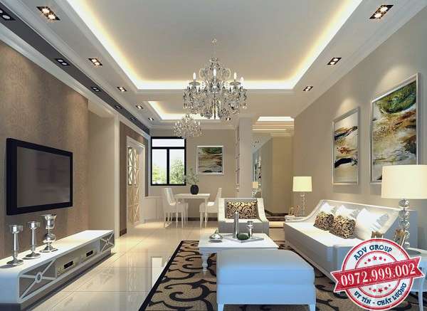 Báo giá thi công trần thạch cao đẹp - Giá rẻ Mới nhất 2020 9 Mẫu trần thạch cao phòng khách Giật cấp hiện đại