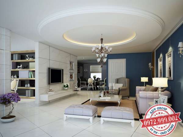 Báo giá thi công trần thạch cao đẹp - Giá rẻ Mới nhất 2020 16 Trần thạch cao giật cấp hình tròn đẹp