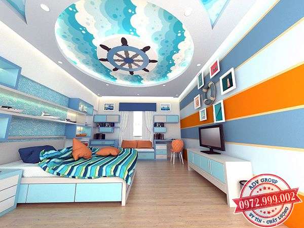 Báo giá thi công trần thạch cao đẹp - Giá rẻ Mới nhất 2020 34 Mẫu trần thạch cao phòng ngủ bé trai đẹp