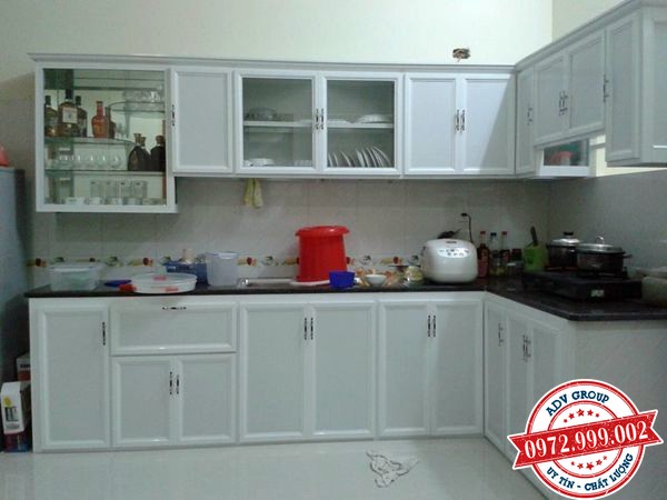 Báo giá tủ nhôm kính, Tủ bếp nhôm kính, tủ kính trưng bày giá rẻ 13 tủ chén nhôm kính nhà quận tân bình