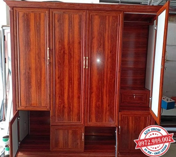 tủ quần áo nhôm kính 4 cánh