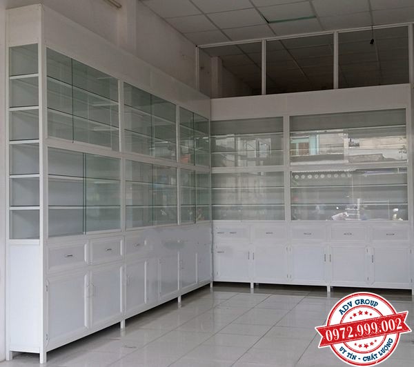 Báo giá tủ nhôm kính, Tủ bếp nhôm kính, tủ kính trưng bày giá rẻ 1 tủ thuốc tây nhôm kính tân phú