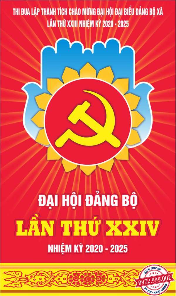 Thiết kế banner đại hội đảng mẫu 13