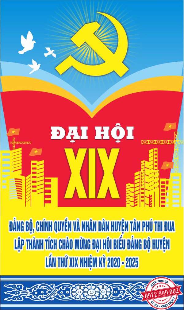 Thiết kế banner đại hội đảng mẫu 14