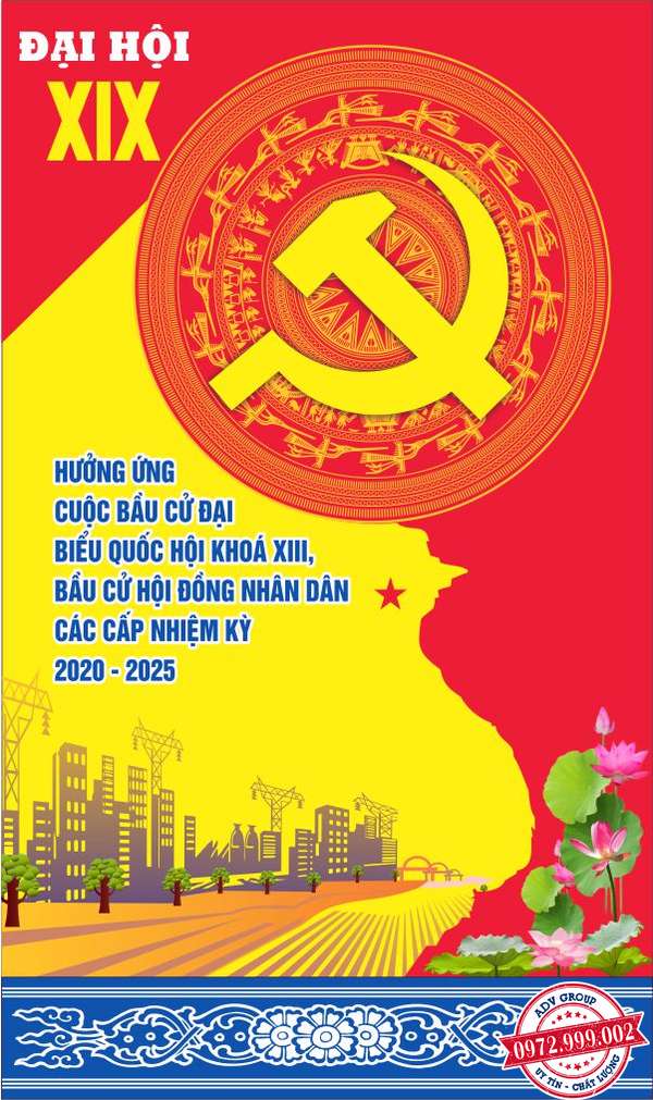 Thiết kế banner đại hội đảng mẫu 15