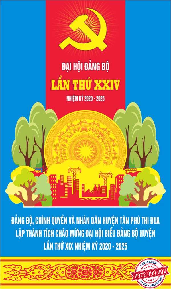 Thiết kế banner đại hội đảng mẫu 16