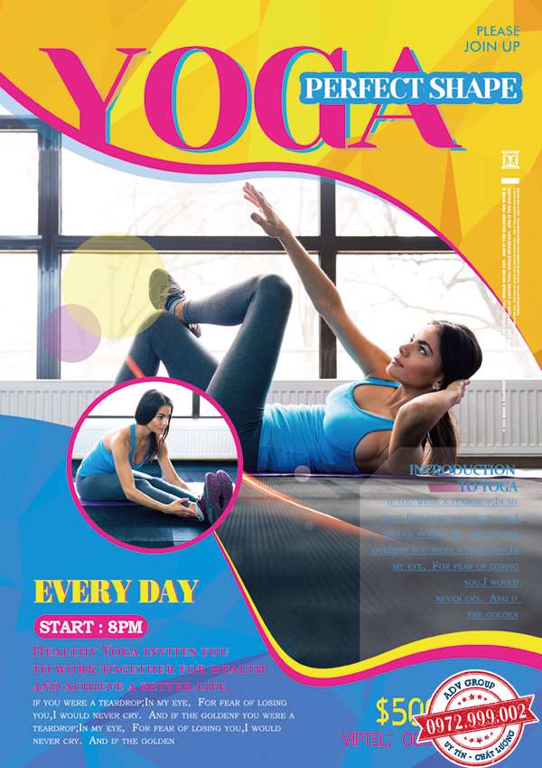 Thết kế banner yoga đẹp mấu 1