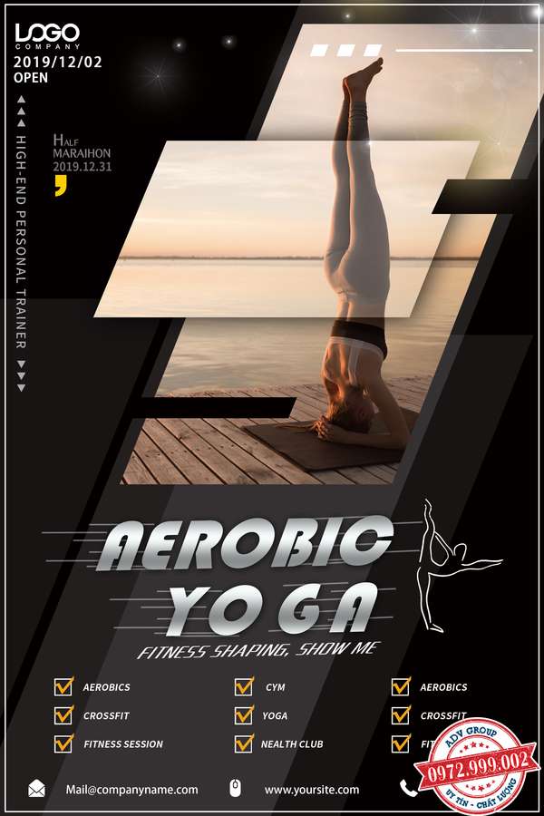 Thết kế poster yoga đẹp mẫu 20