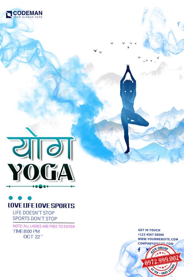 Thết kế banner tập yoga đẹp mẫu 24