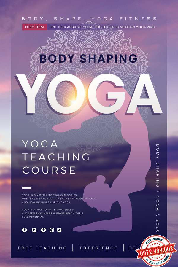 Thết kế banner tập yoga đẹp mẫu 25