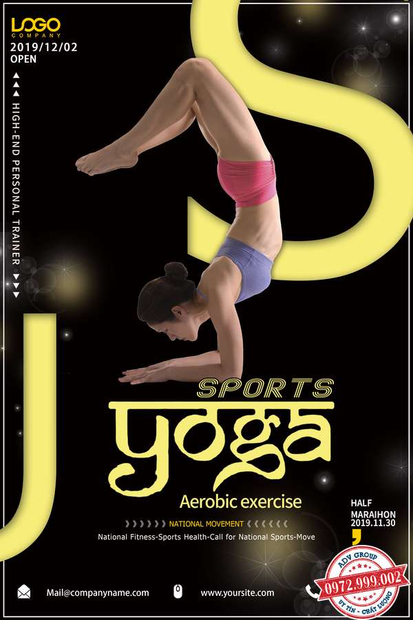 Thết kế banner tập yoga đẹp mẫu 26
