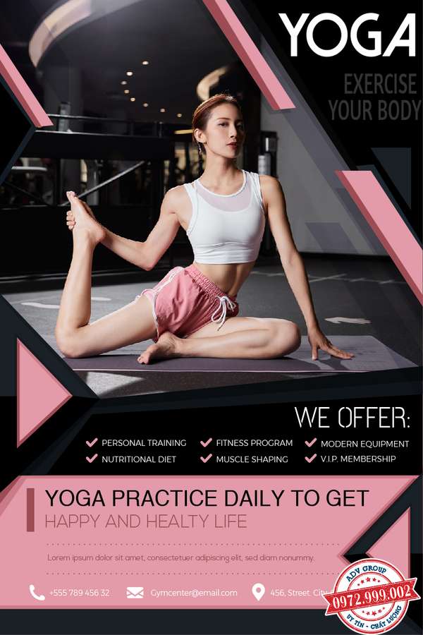 Thết kế Poster tập yoga đẹp mẫu 27