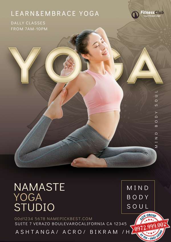 Thết kế banner yoga đẹp mẫu 3