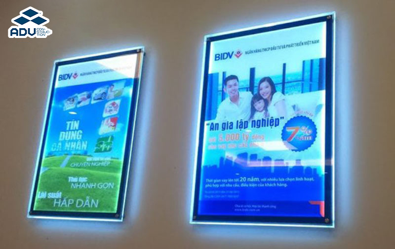Biển hộp đèn mica led siêu mỏng