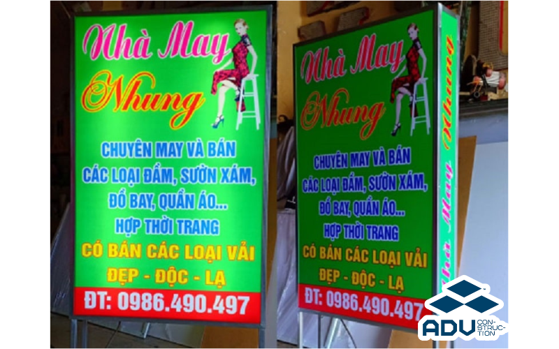 Biển bạt khung sắt hộp đèn