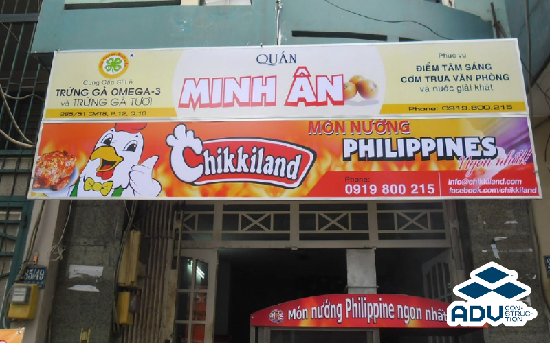 Thi công biển bạt khung sắt nhanh chóng