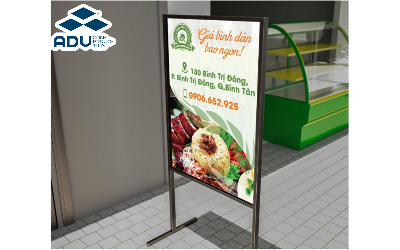 Biển bạt khung sắt quán ăn
