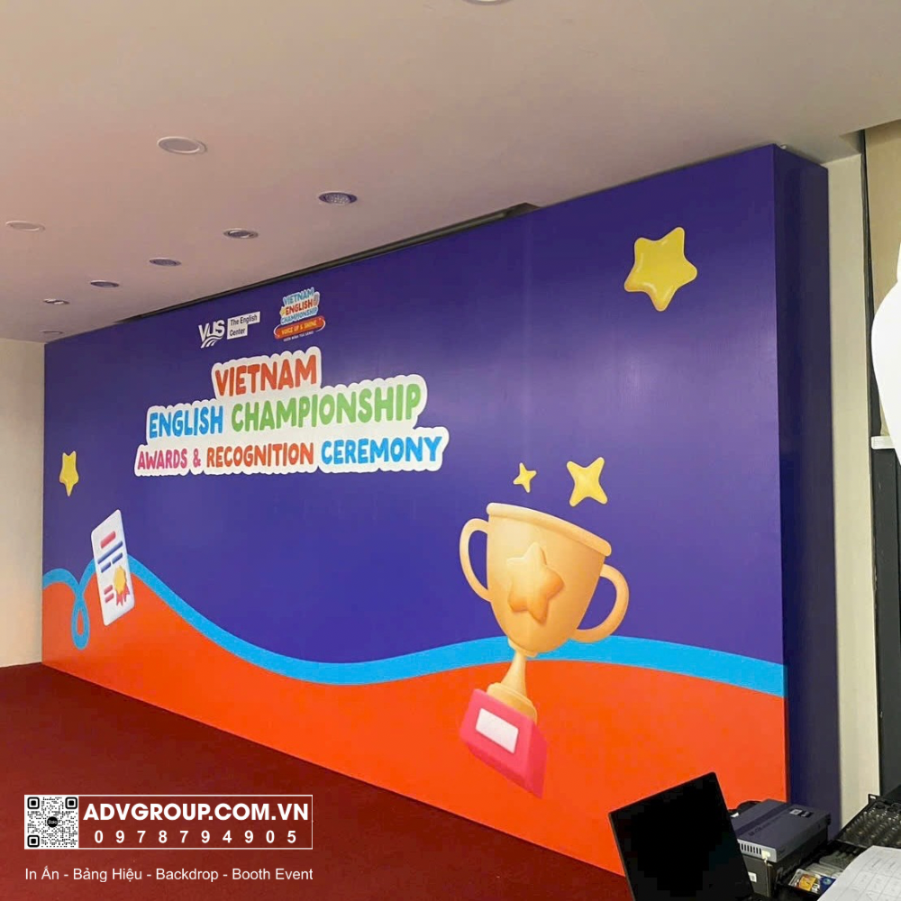 Thi công backdrop trọn gói cho sự kiện khai trương ADV Group tại TP.HCM